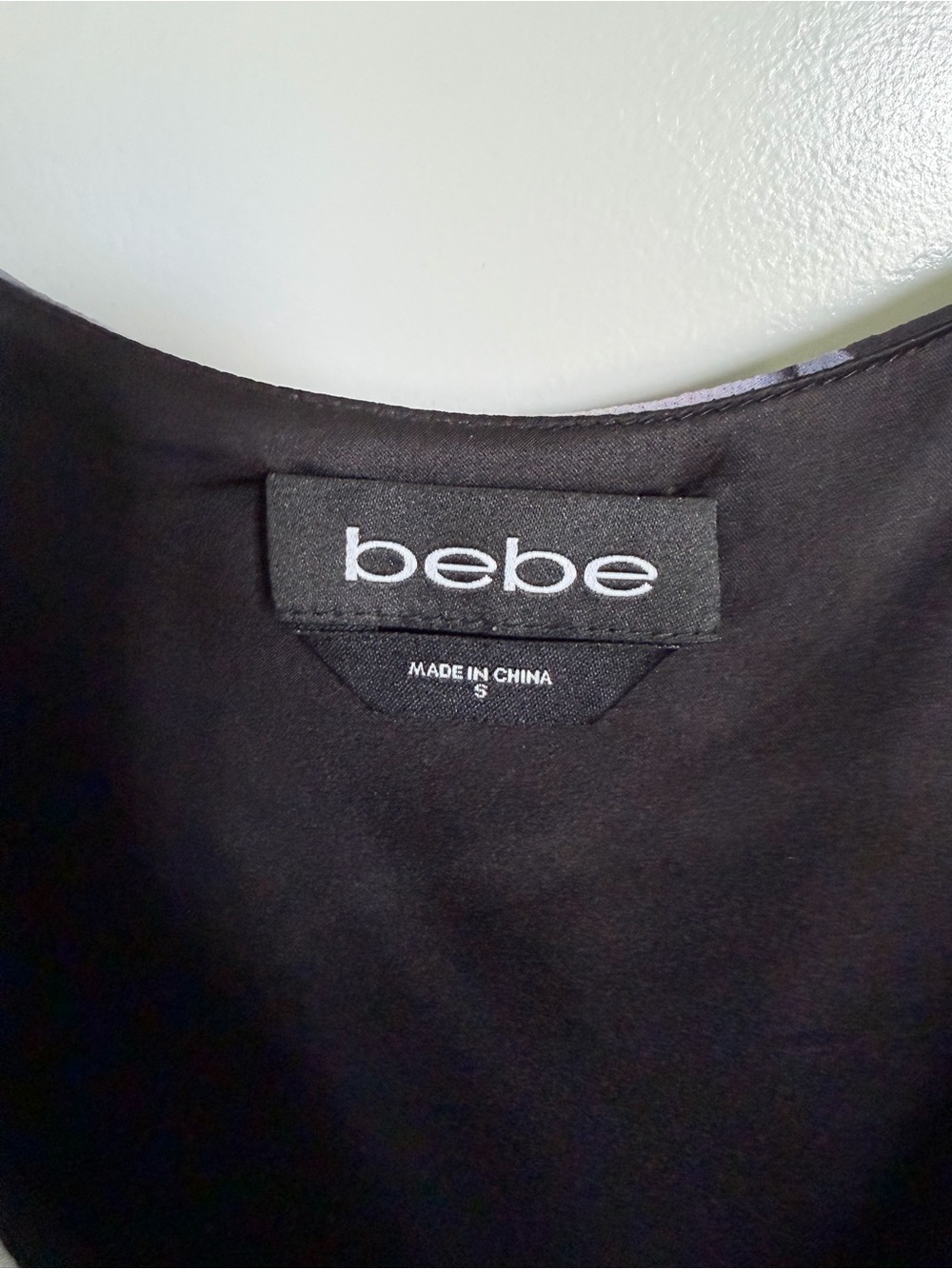 bebe Black Floral Ruffle Wrap Dress with Pink & Lavender Accents - Picture 5 of 5